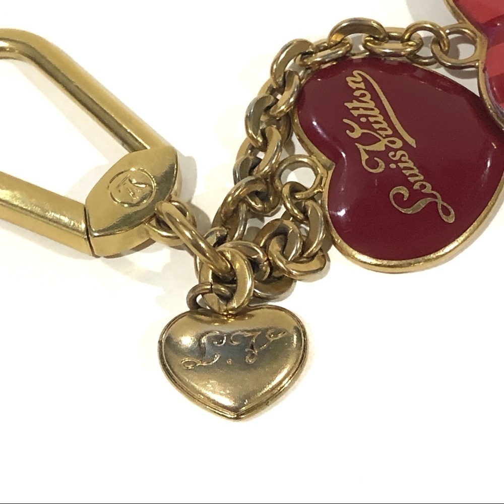Louis Vuitton Coeur Rayures Key Holder Keychain Heart Charm Limited Edition - Picture 7 of 10